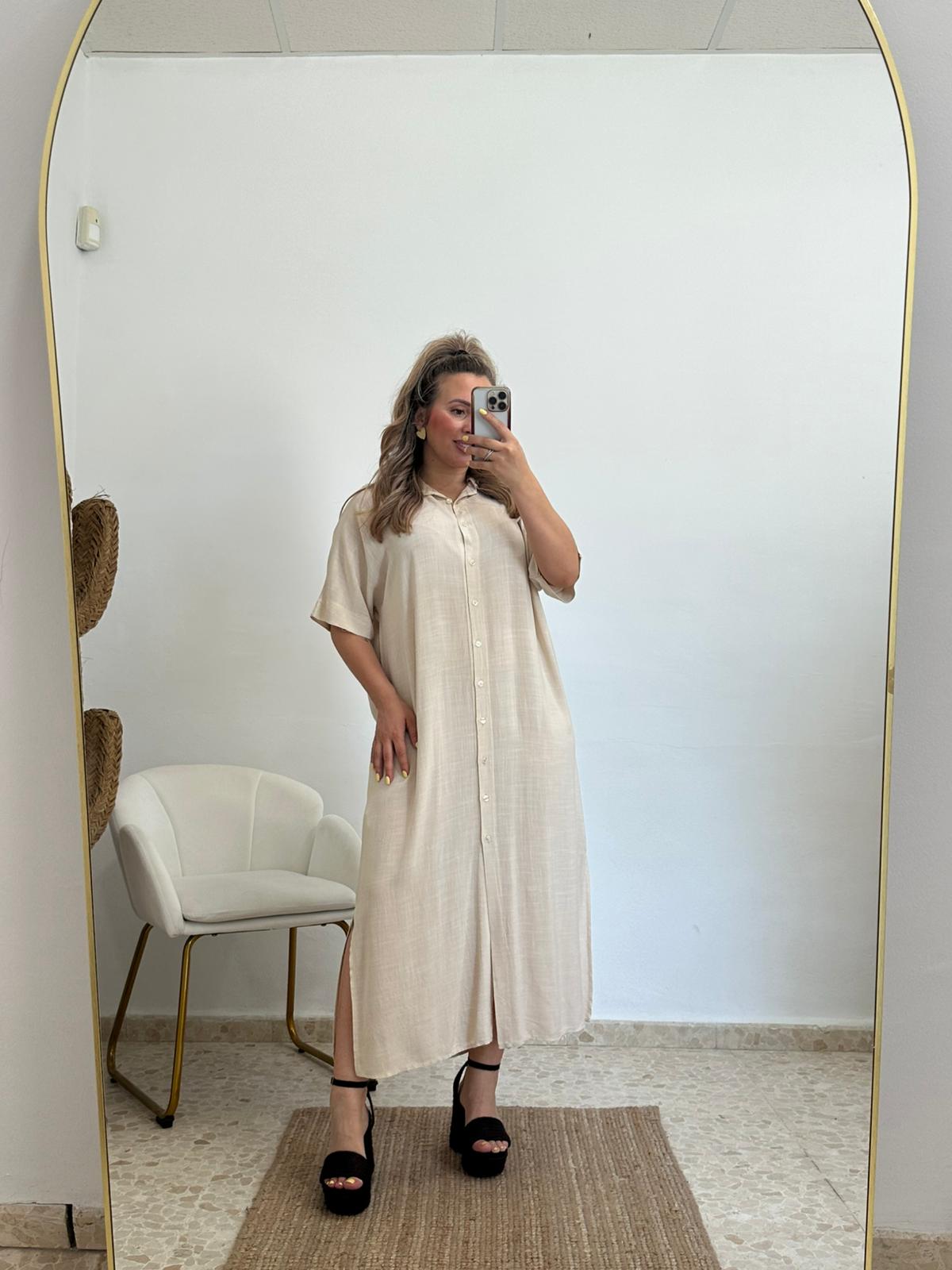 VESTIDO CAMISERO BEIGE
