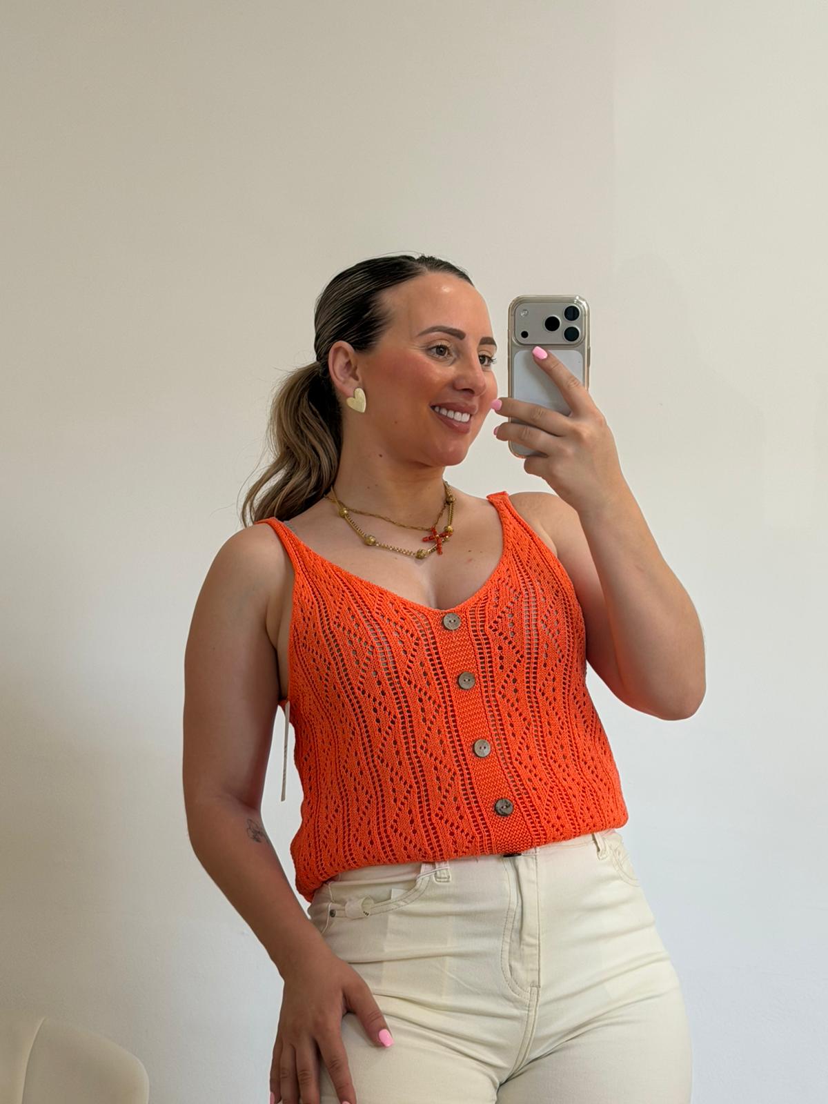 JERSEY CROCHET NARANJA