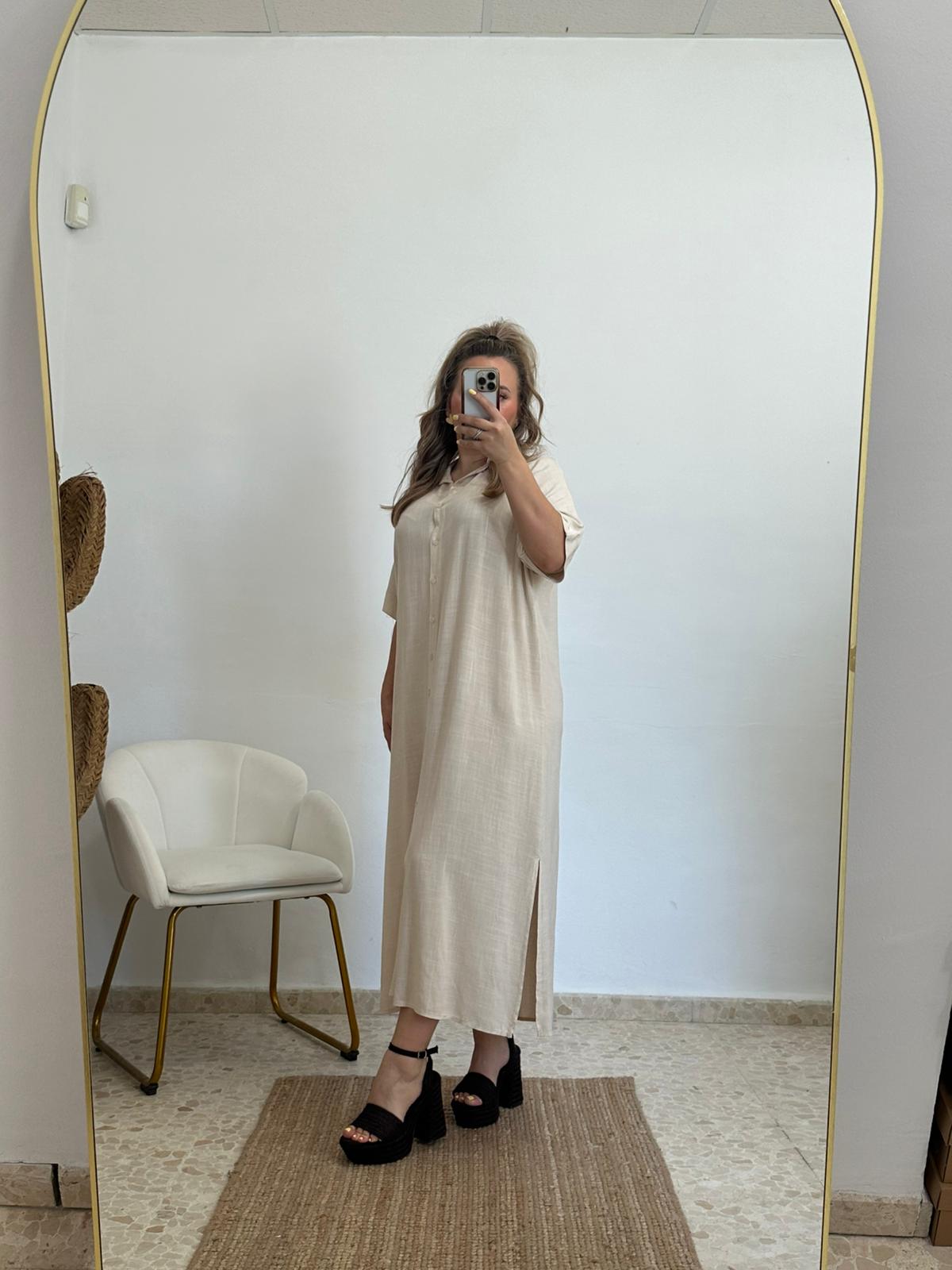 VESTIDO CAMISERO BEIGE