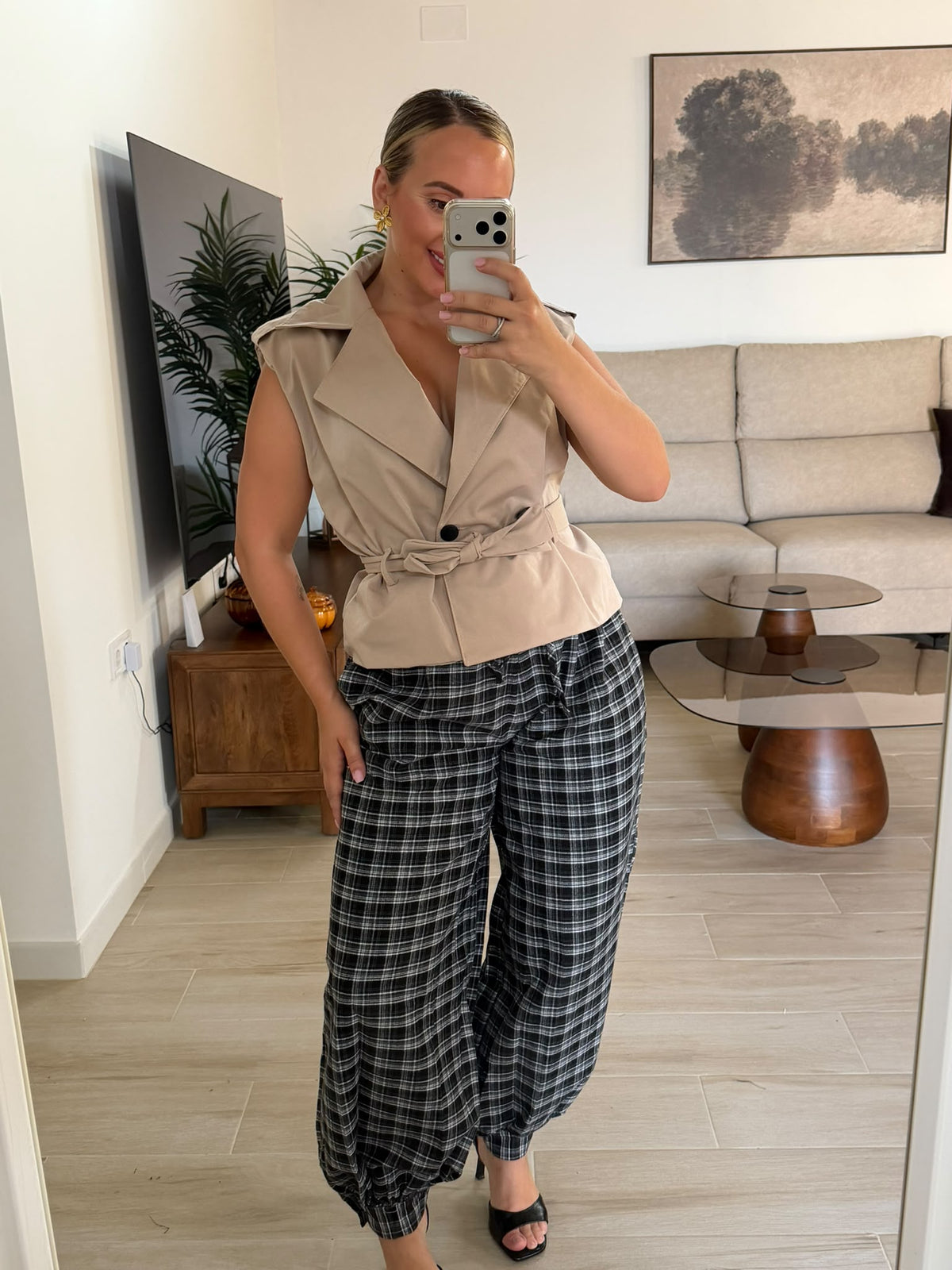 PANTALON CUADROS NEGRO