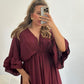 VESTIDO FATIMA BURDEOS