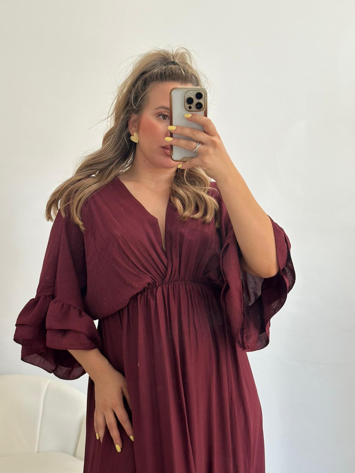 VESTIDO FATIMA BURDEOS