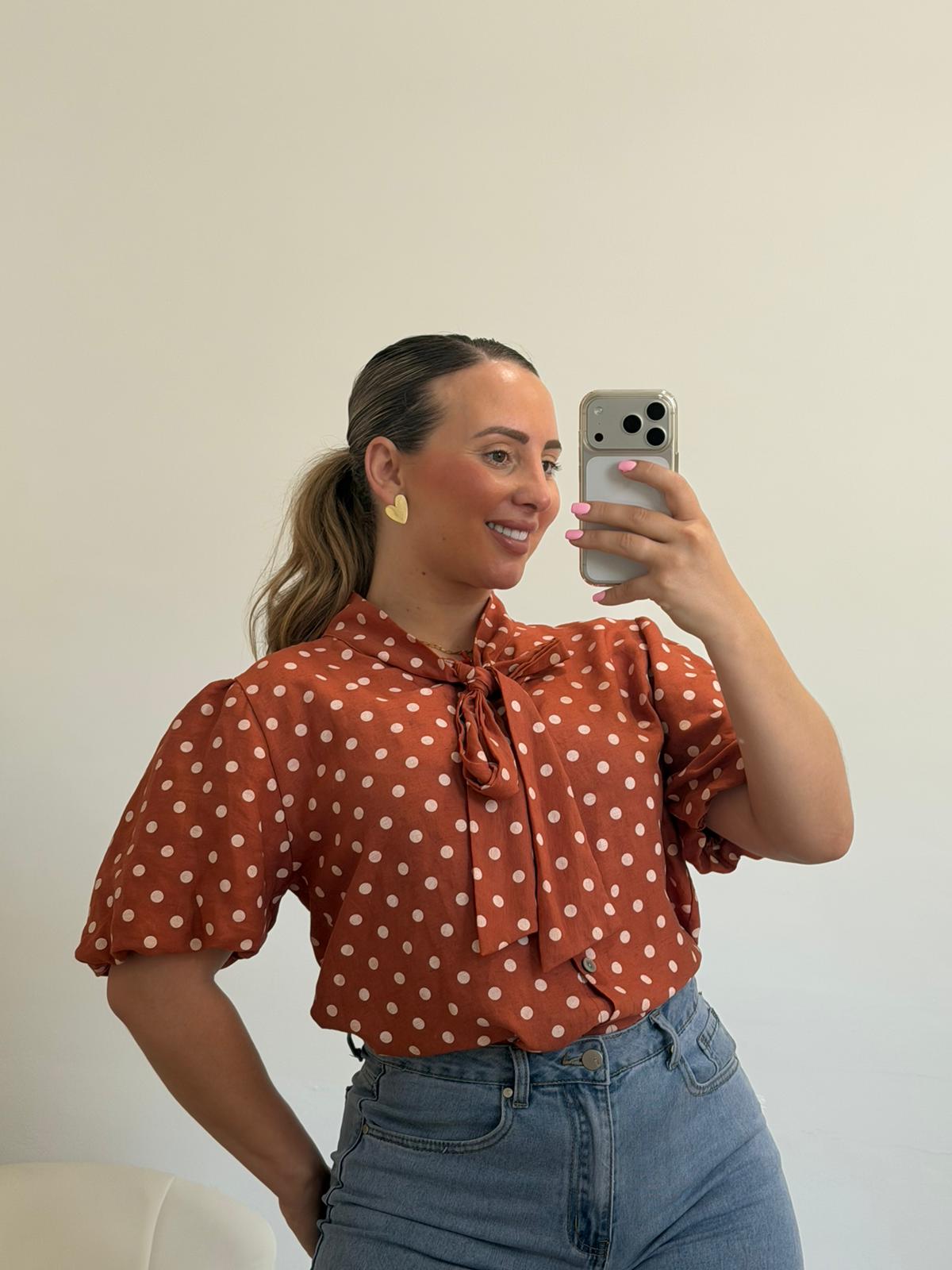 CAMISA LUNARES NARANJA
