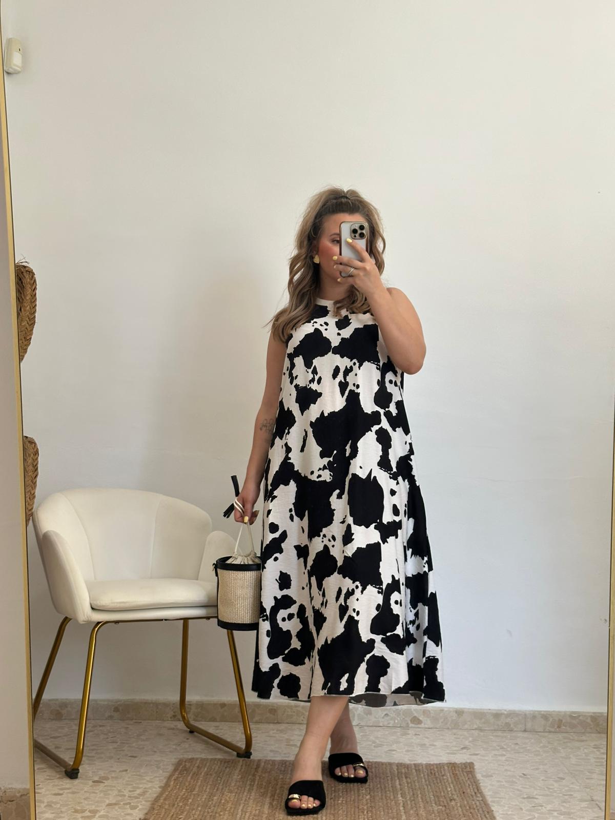 VESTIDO VACA NEGRO
