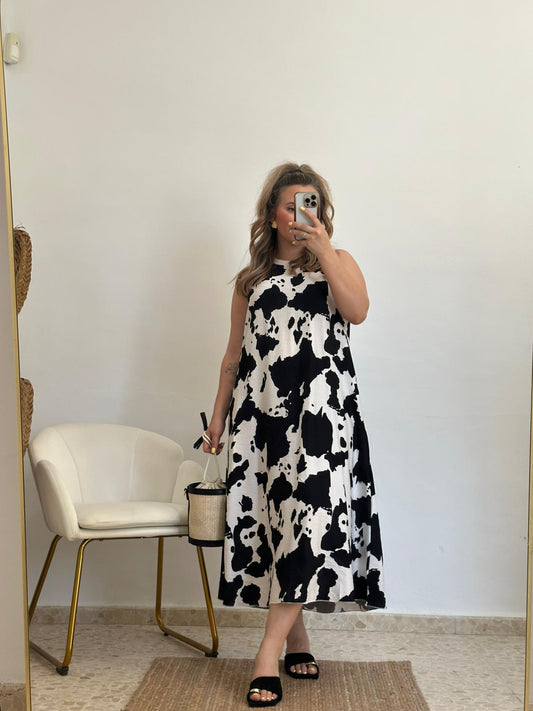 VESTIDO VACA NEGRO