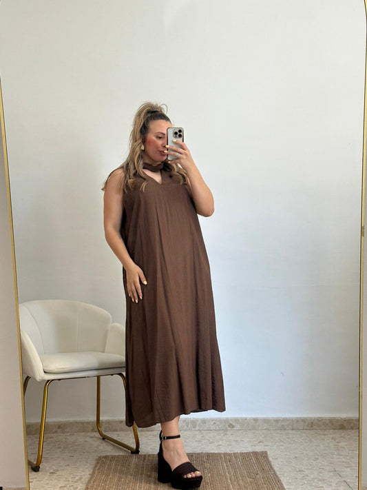 VESTIDO LIA MARRON CHOCOLATE