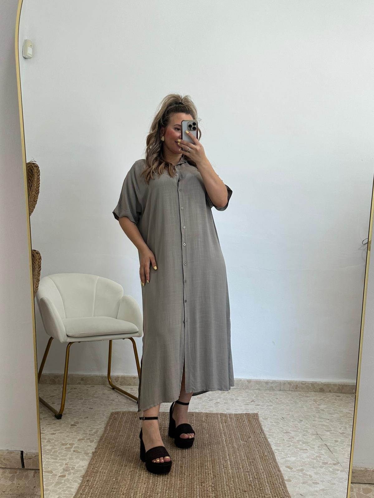 VESTIDO CAMISERO TAUPE