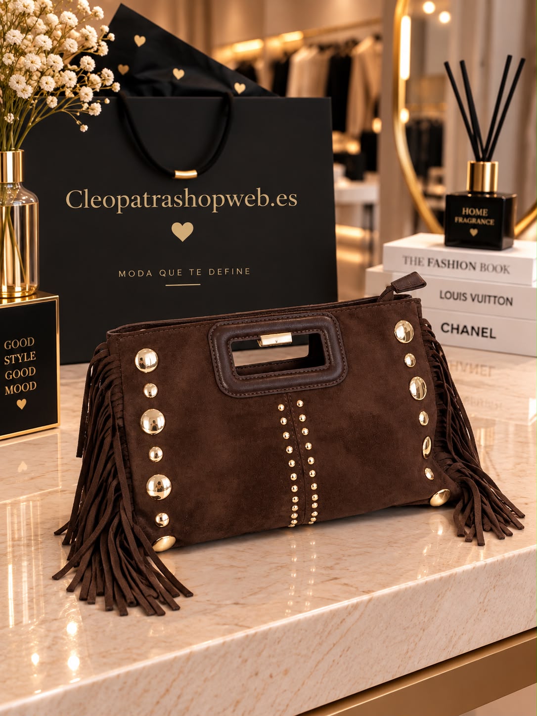 BOLSO FLECOS MARRON
