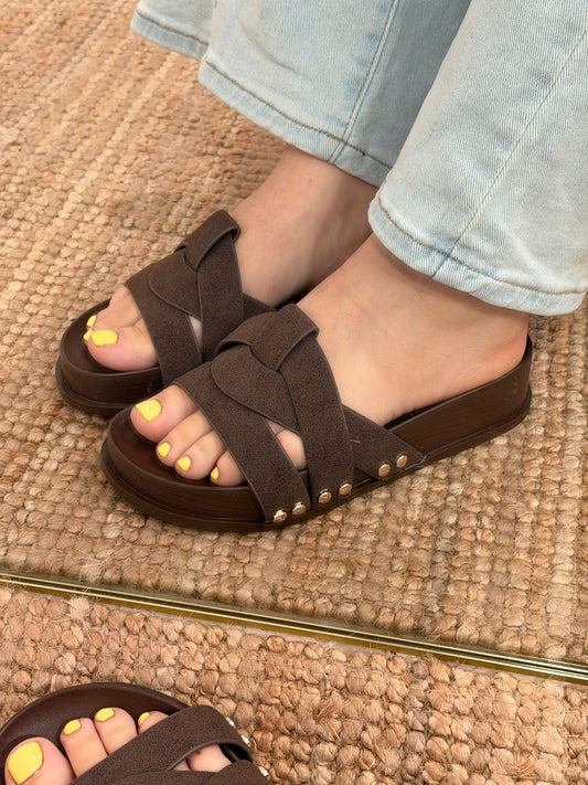 SANDALIAS GRECIA MARRON CHOCOLATE