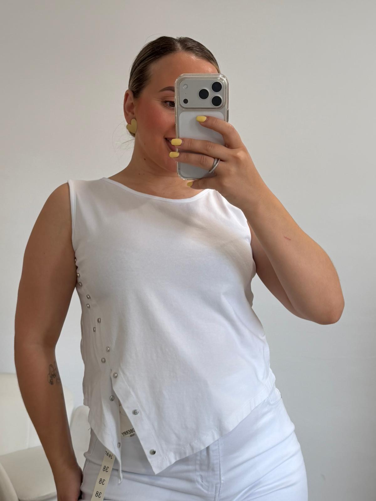 TOP ASIMETRICO BLANCO