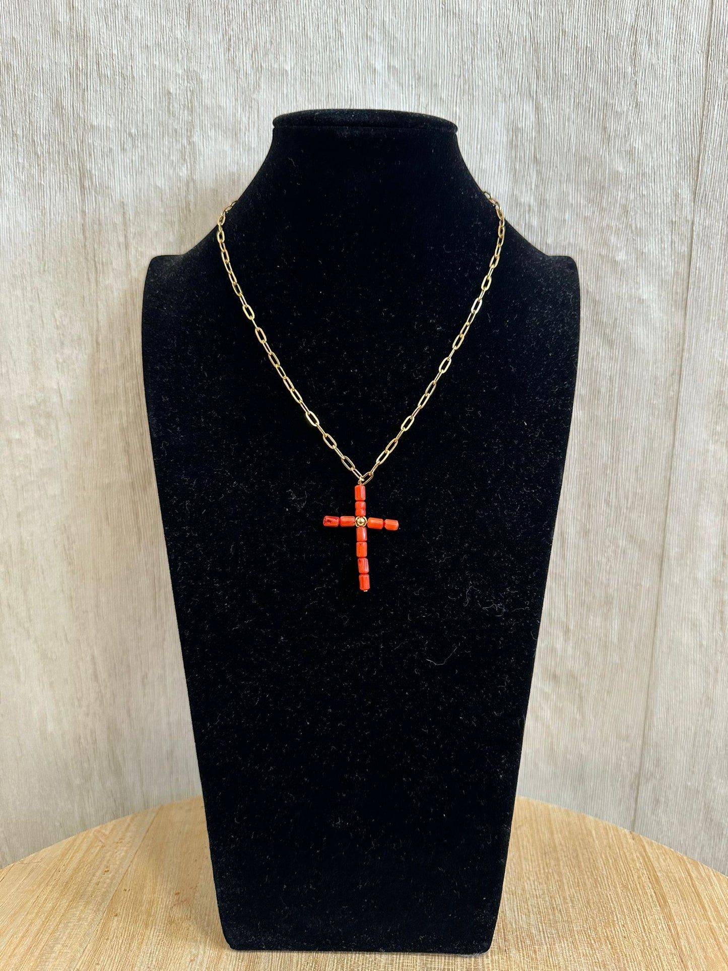 COLLAR CRUZ CORAL