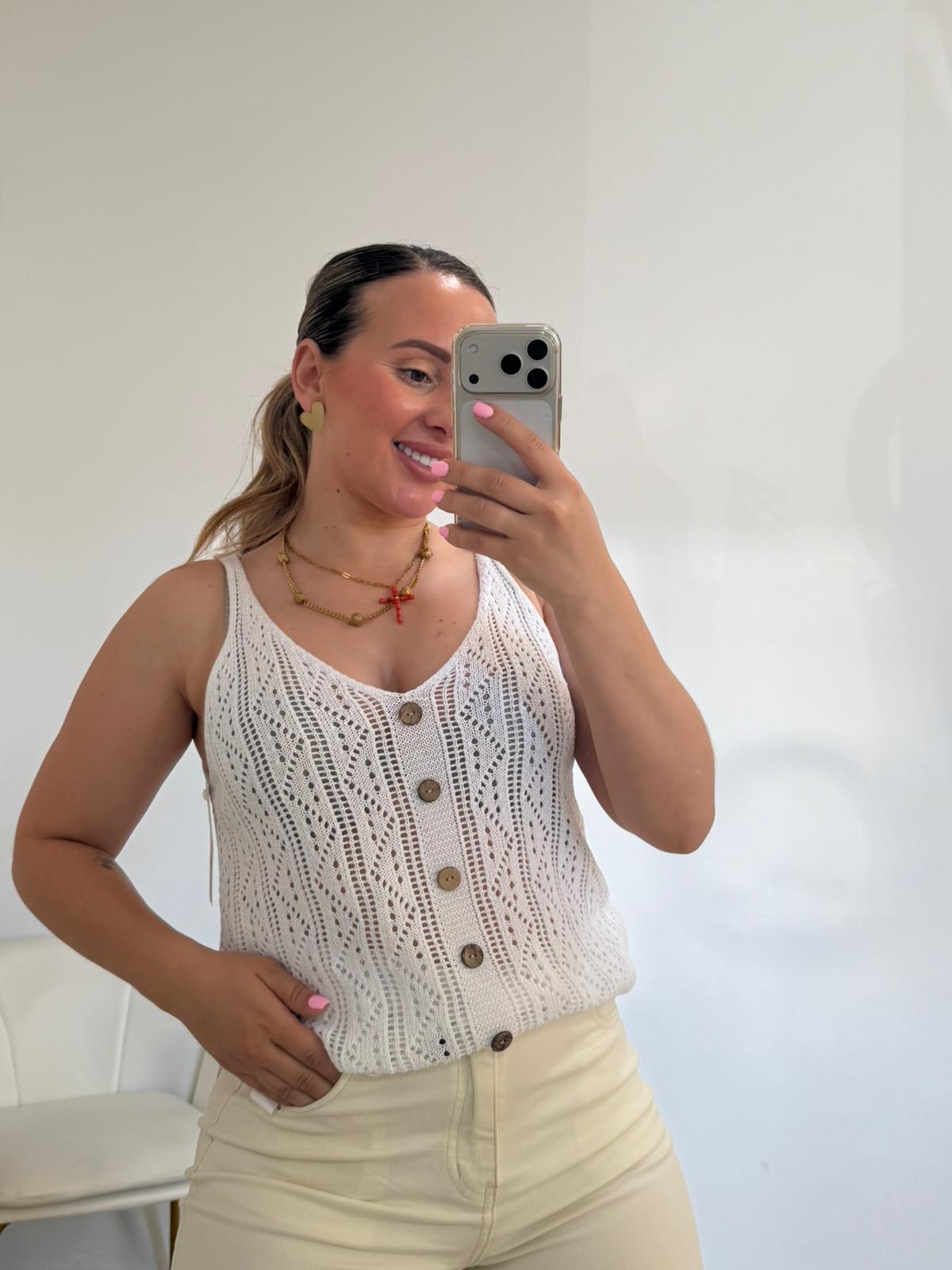 JERSEY CROCHET BLANCO