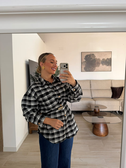 CAMISA CINTURON NEGRO