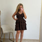 VESTIDO VOLANTES MARRON CHOCOLATE