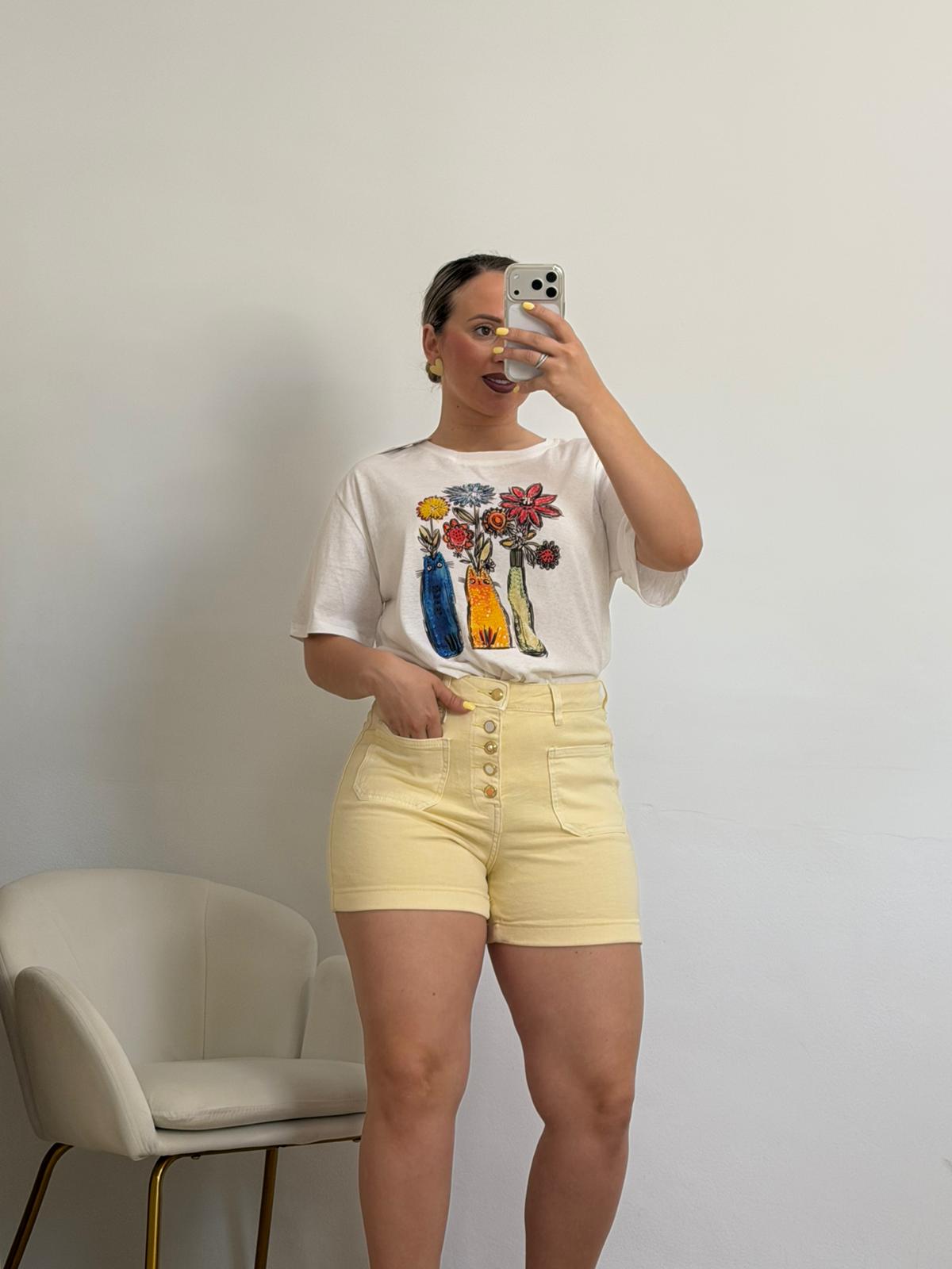 PANTALON CORTO AMARILLO