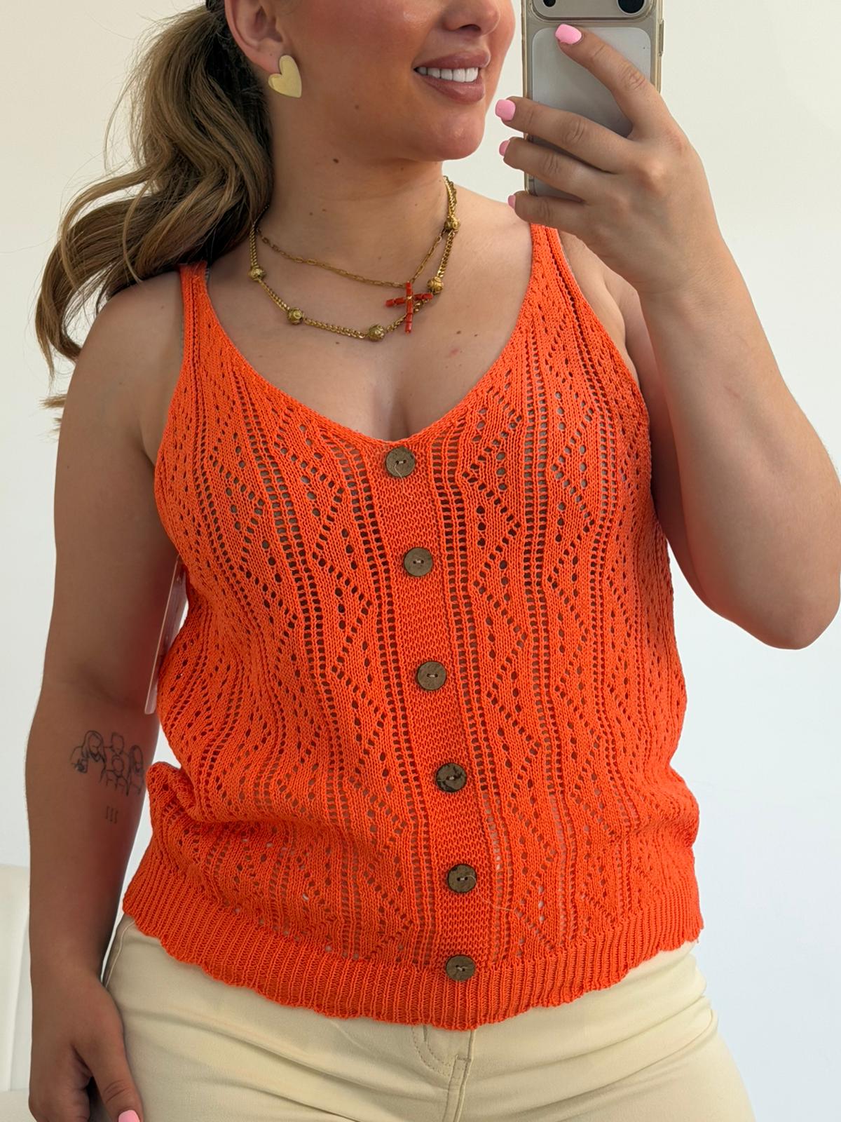 JERSEY CROCHET NARANJA