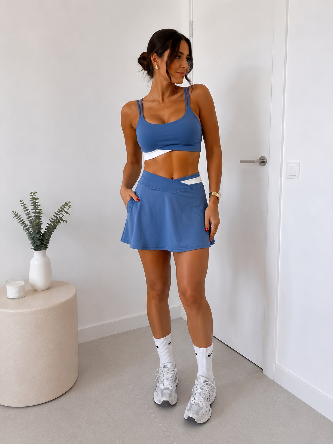 CONJUNTO DEPORTIVO FALDA PANTALON AZUL