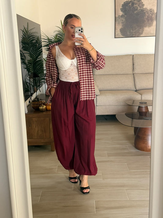 PANTALON FLUIDO BURDEOS